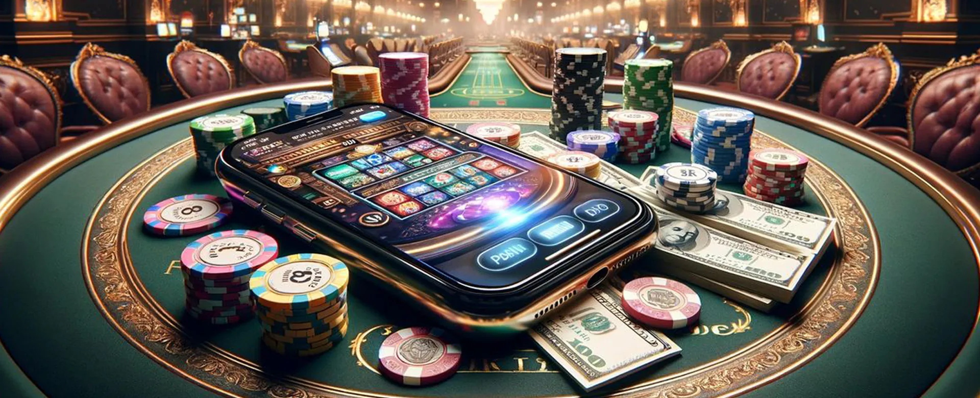 Dynamic online casino background for Plus777 Asia
